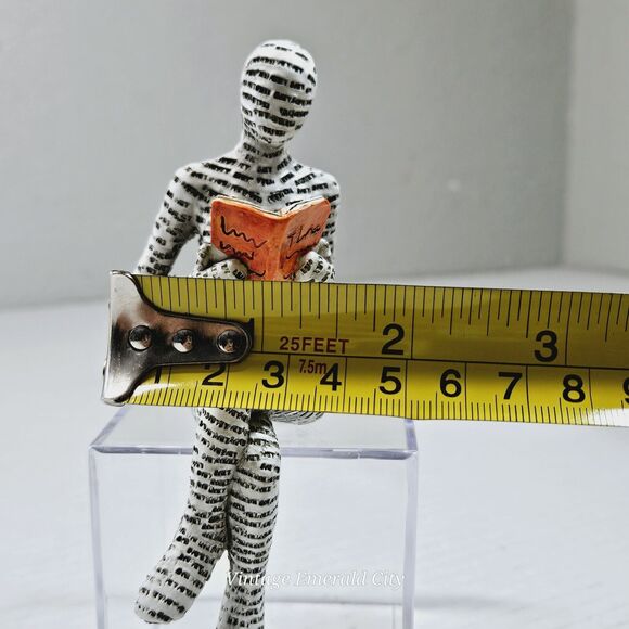 Resin Woman Reading Book Figurine Human Modern Sculpture Bookshelf Words On Skin - Picture 13 of 15
